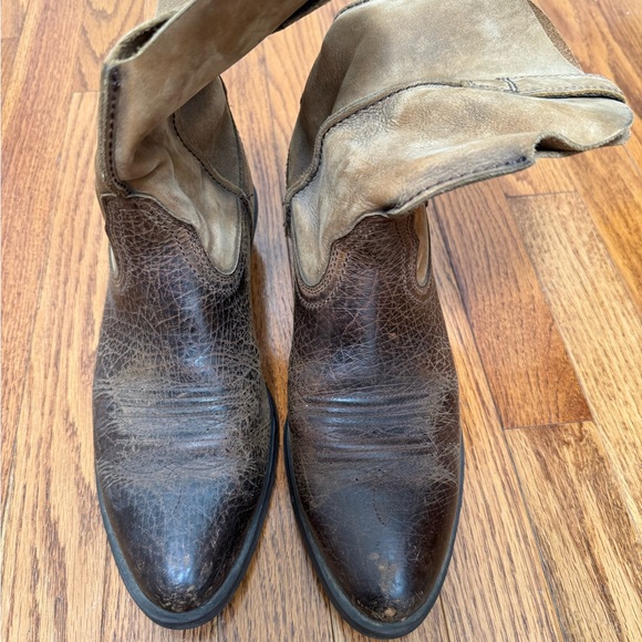 Men's Brown Leather Cowboy Boots - Picture 2 of 6